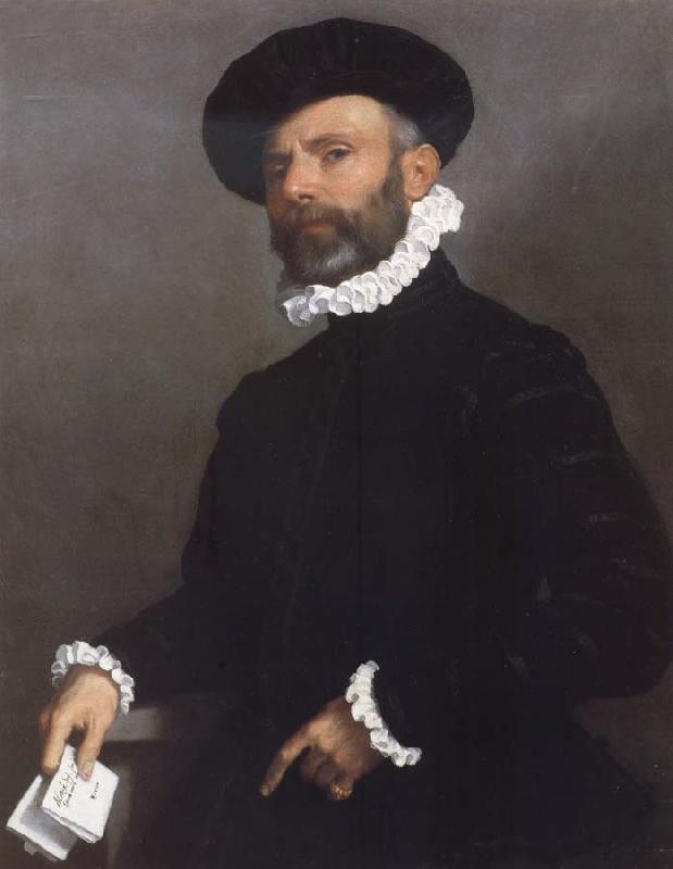 Giovanni Battista Moroni Portrait of a young Man Holding a Letter Sweden oil painting art